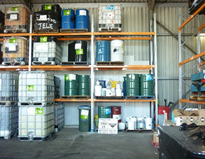 Well labelled and stored liquid wastes