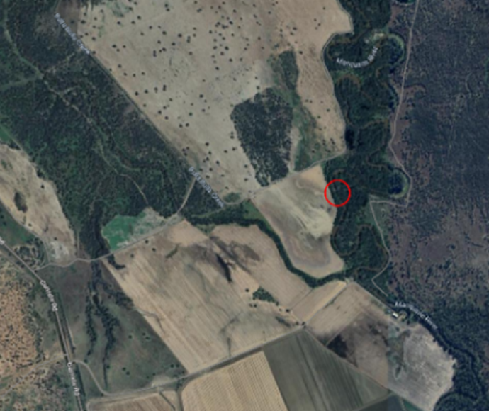 Figure 1 - Red circle indicates where works have commenced, Warren