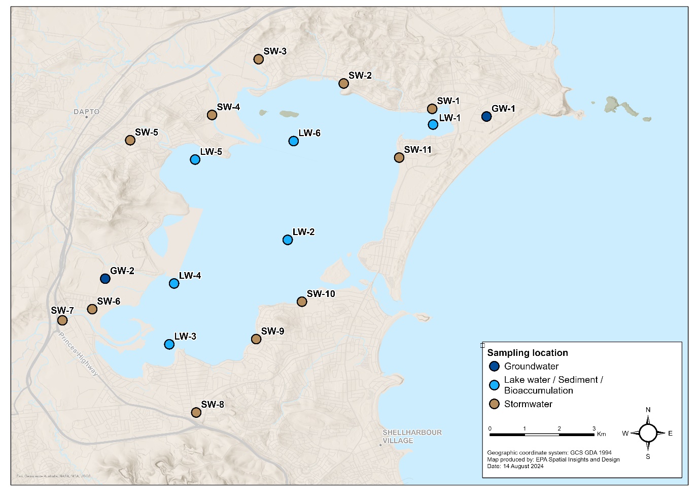 Lake Illawarra sampling sites