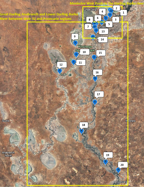 Map showing  locations where samples were taken between 13 and 14 September 2023. See Figures 2 and 3 below for more detail.