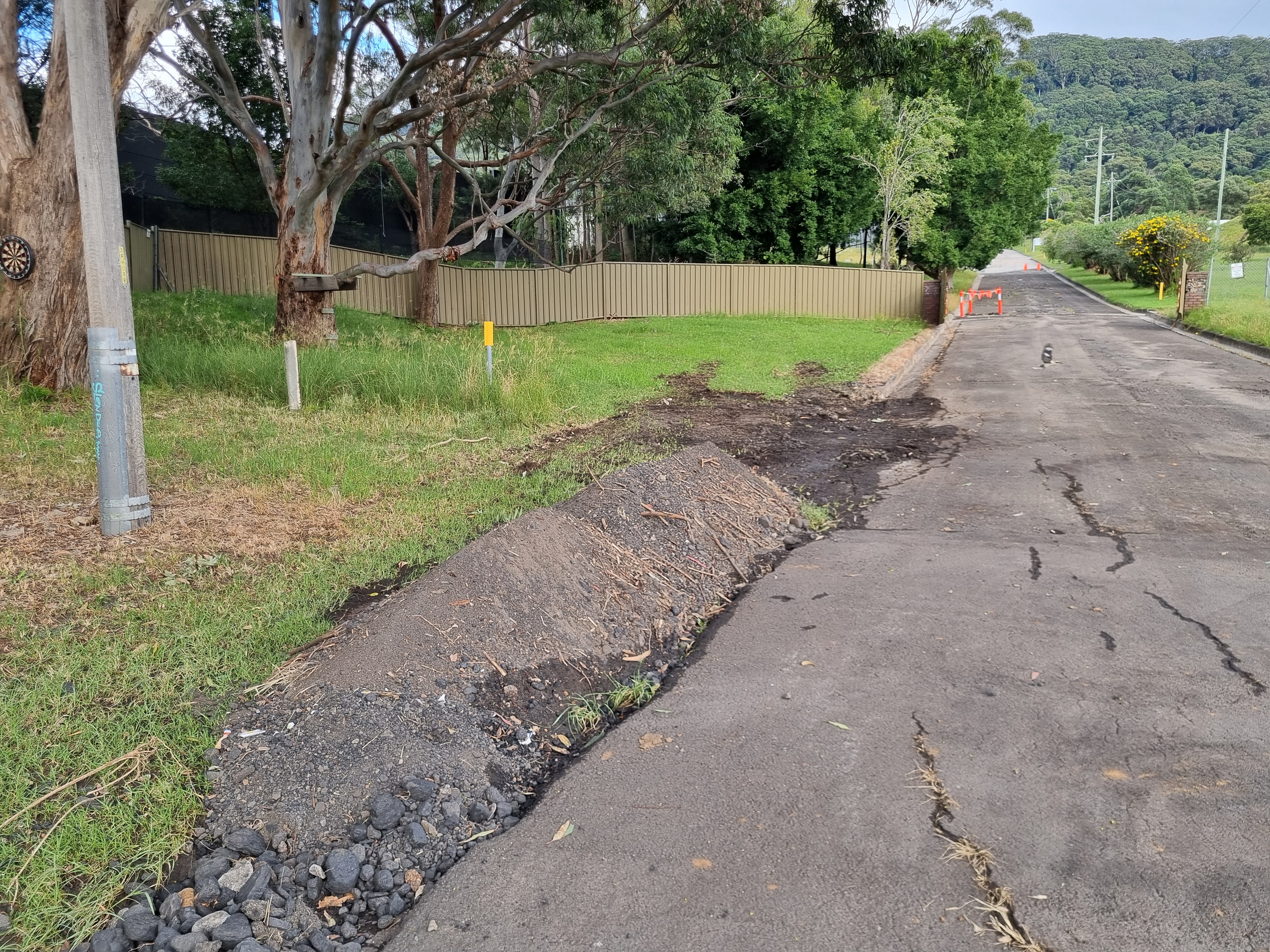 Coal discharge deposited from Russell Vale Colliery on a local road