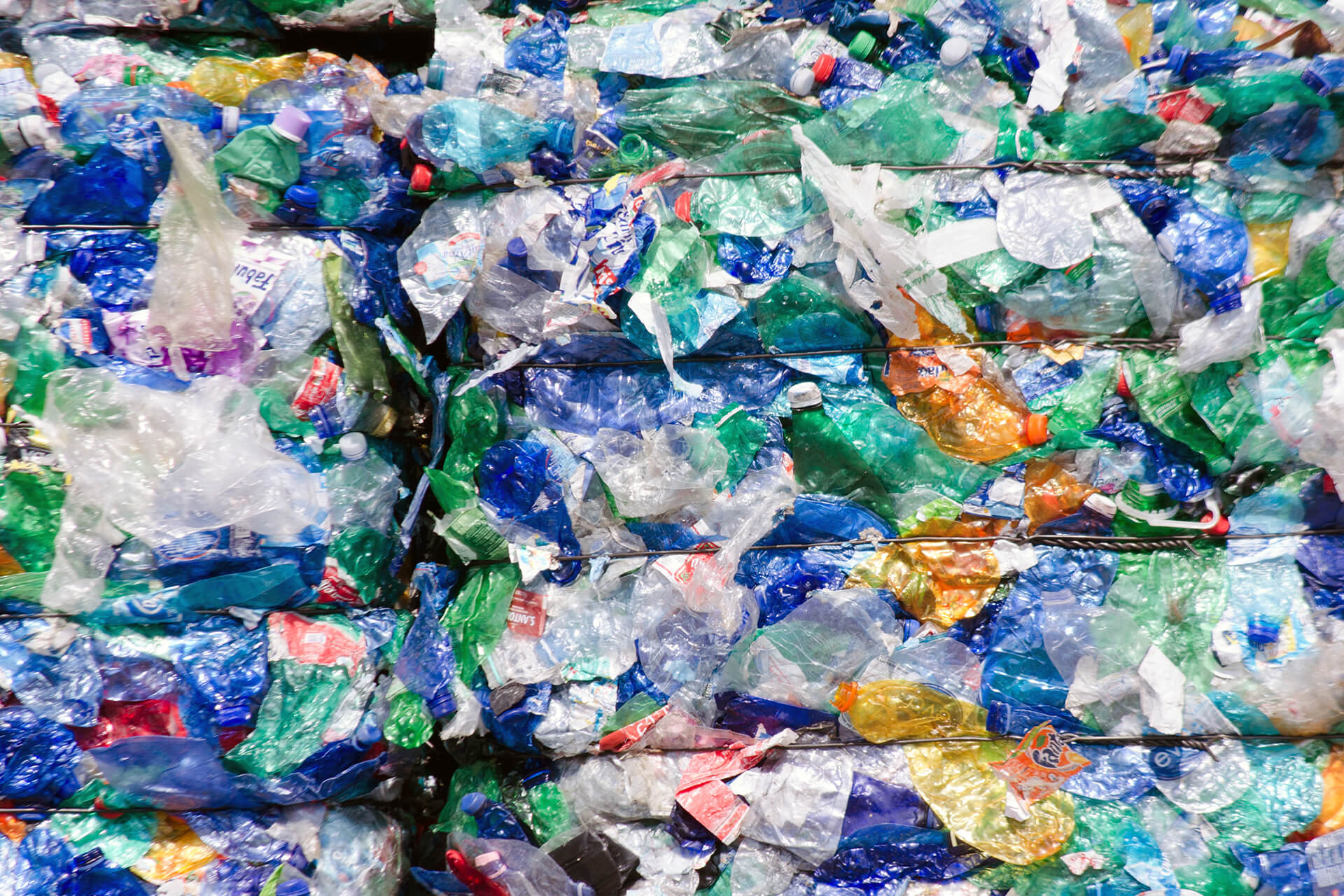 Baled plastic waste