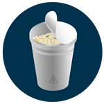 3D icon of polystyrene cup with sealed lid