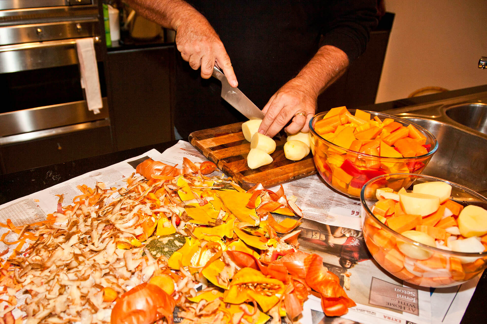 Unavoidable food waste during food preparation