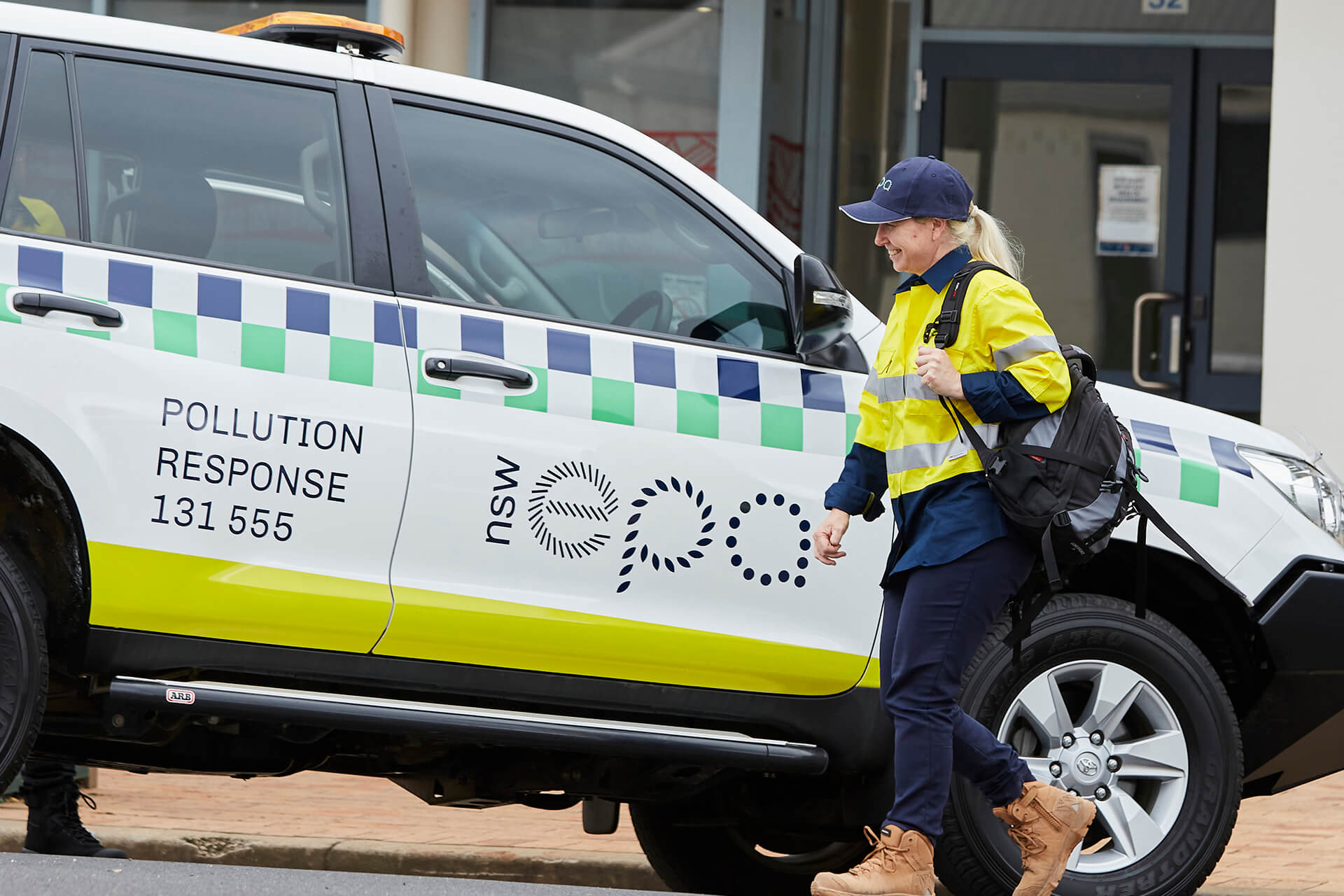 EPA officer and pollution response vehicle