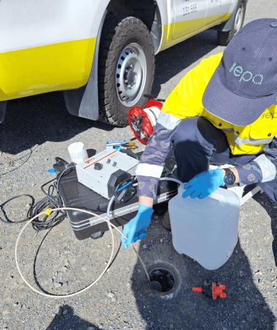 EPA officer testing ground water