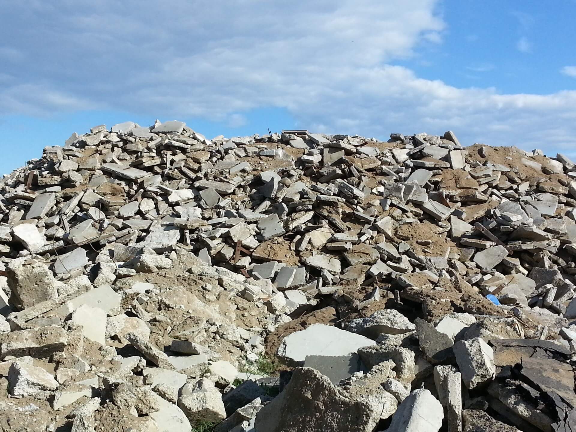 Pile of waste concrete