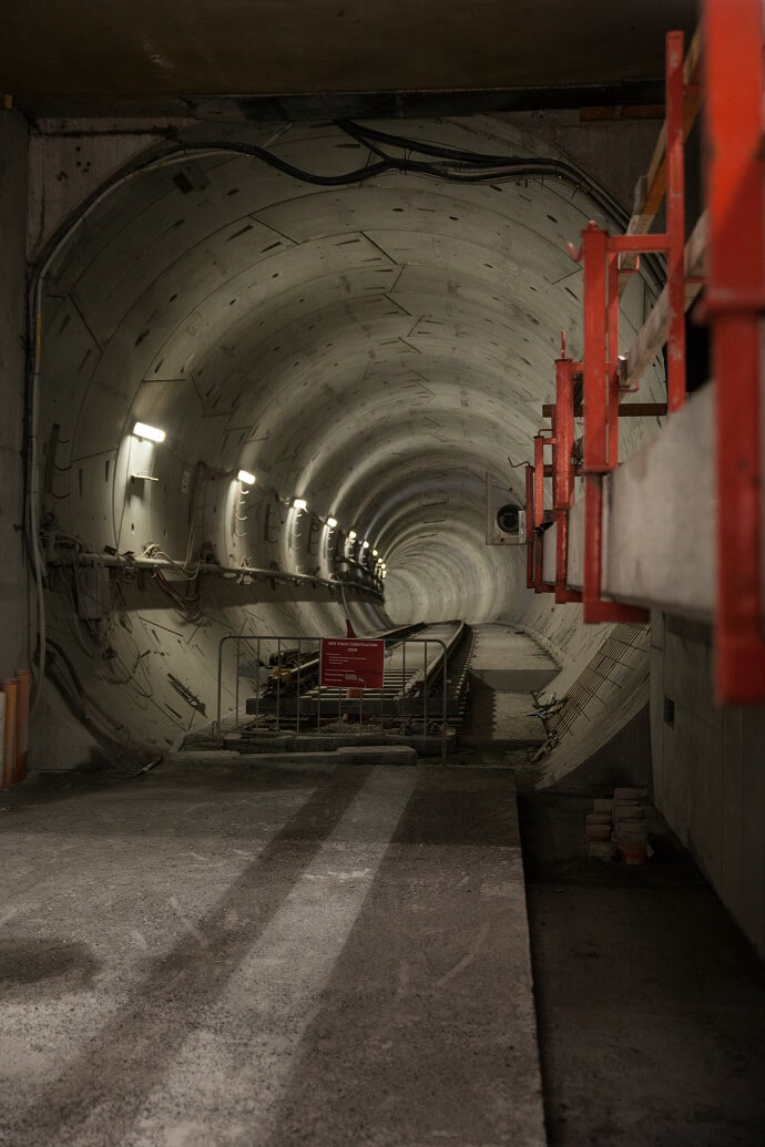 Rail tunnel under construction