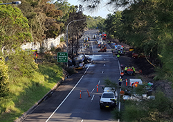 vehicles alongside the road behind a tanker incident