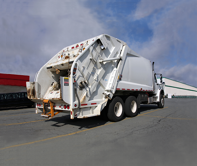 rear view of a garbage truck