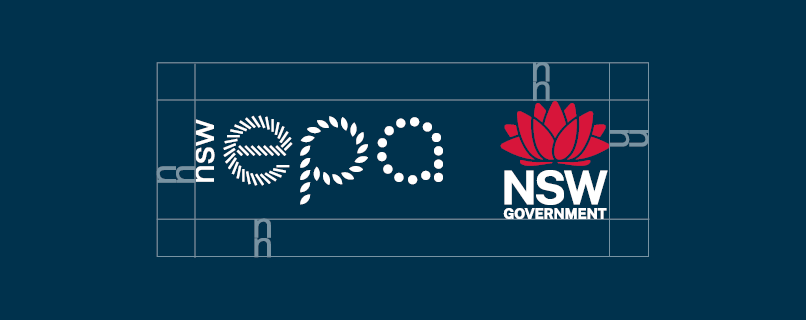 Diagram depicting the correct padding around the coupled EPA logo and Waratah