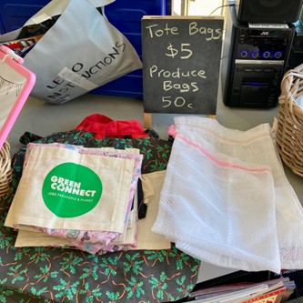 Bags sewn by Green Connect in the Illawarra