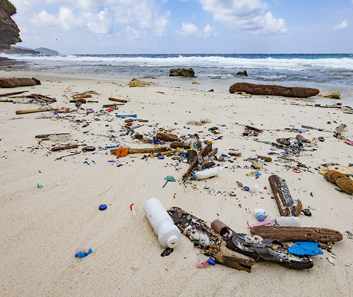 Litter on a beach