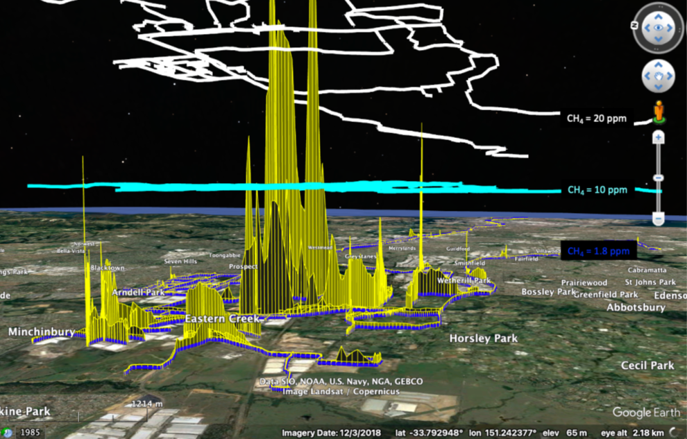 Methane survey map on 13 and 14 June 2023