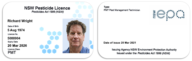 Sample NSW pesticide licence