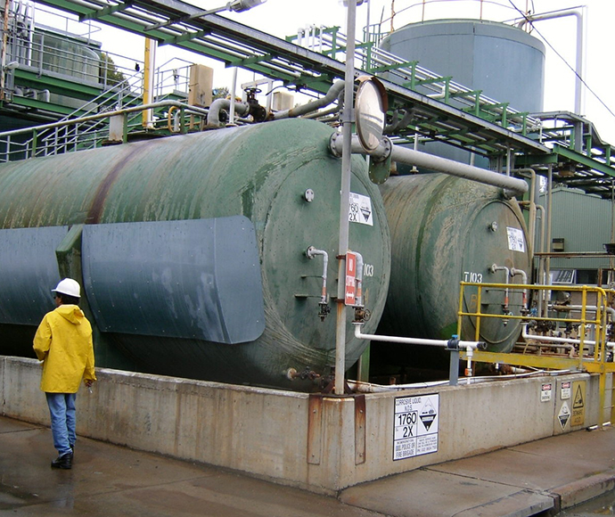 Bulk storage of industrial chemicals